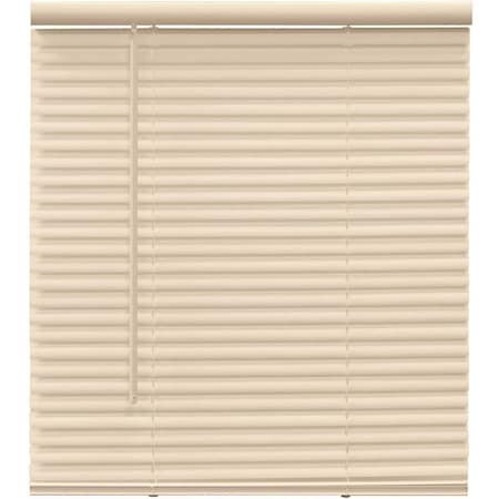 TruTouch Alabaster Cordless Light Filtering Vinyl Mini Blinds With 1 In. Slats 70 In. W X 64 In. L